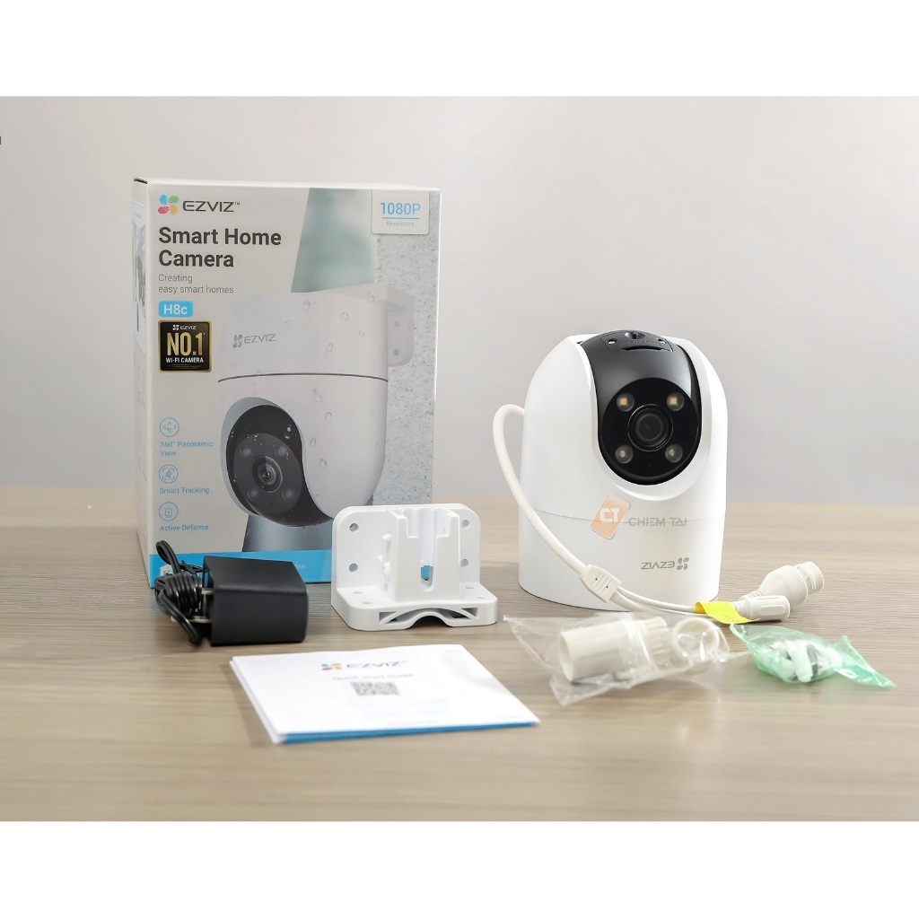 Camera Wifi ngoài trời Ezviz H8C 2K 3Megapixel quay quét 360, có màu đêm, đàm thoại, Báo động, Tích hợp AI