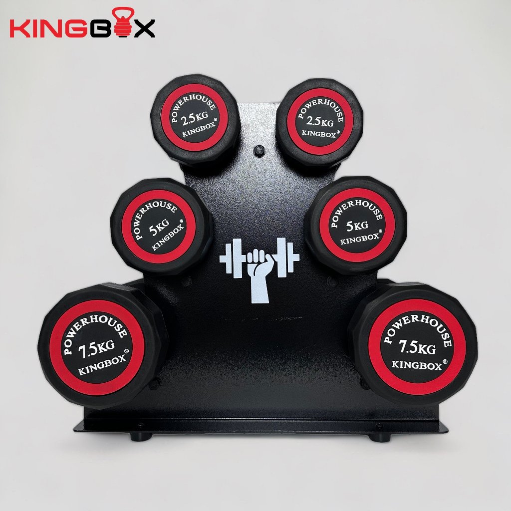 Tạ tay KINGBOX 10kg lõi gang bọc cao su Nhập Khẩu