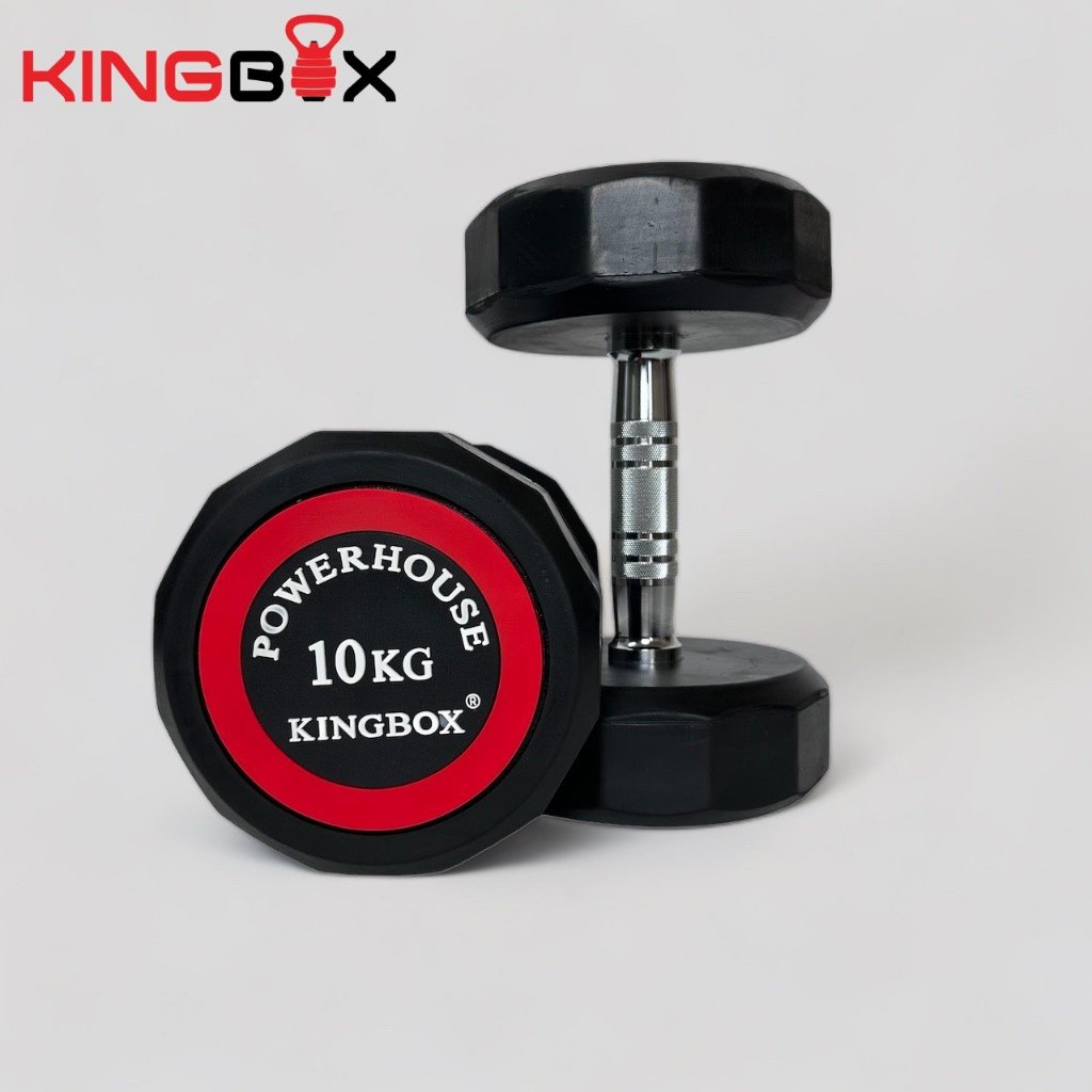 Tạ tay KINGBOX 10kg lõi gang bọc cao su Nhập Khẩu