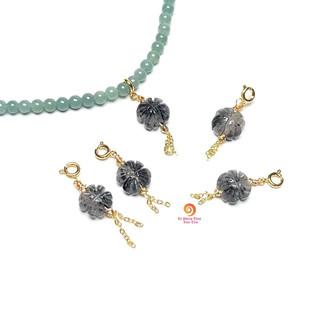 charm cỏ bốn lá thach anh tóc đen