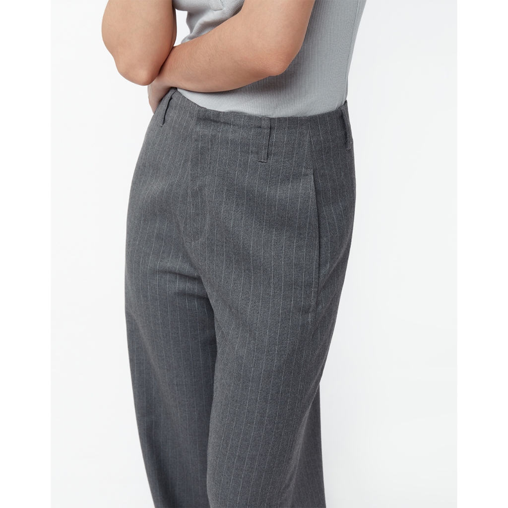 TheBlueTshirt - Quần tây ống rộng nữ - Tailor Wide Leg Trousers - Grey Pinstripe