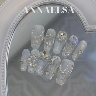 M016- annaelsa nail box thiết kế móng úp mẫu giáng sinh đính đá lấp lánh