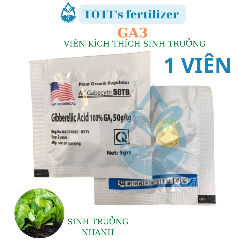 10 Viên kích thích sinh trưởng GA3 ( Viên 5gram)