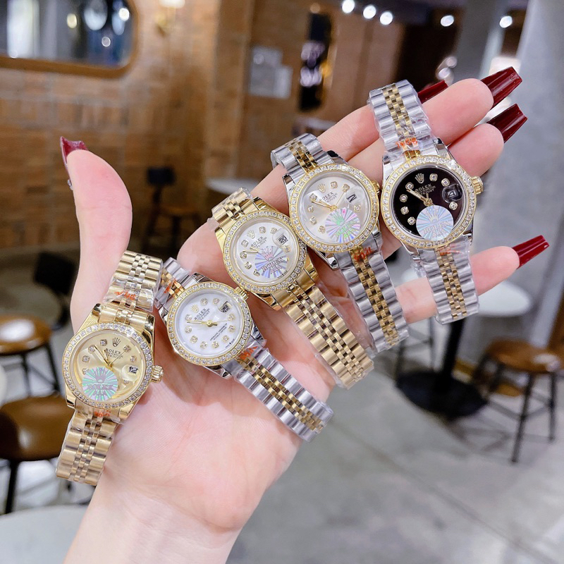 𝐒𝐢𝐳𝐞 𝟐𝟖𝐦𝐦 Đồng hồ đeo tay nữ Rlex, mặt kính saphire chống trầy máy pin cao cấp Fullbox