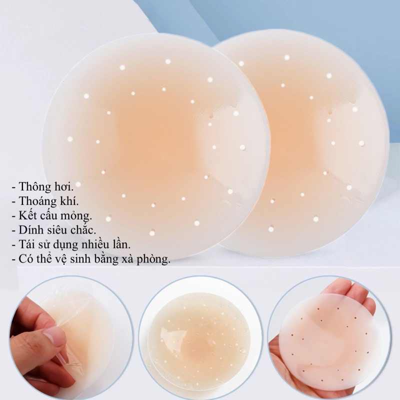 Miếng Dán Ngực Tàng Hình Silicon Loại Keo Siêu Dính , Siêu Mỏng Không Lộ Viền | 𝐭𝐡𝐞𝐥𝐞𝐭𝐲