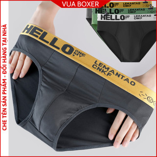 Hộp 3 quần lót nam tam giác vải cotton quần xì nam briefs cao cấp co giãn thấm hút thoáng khí sịp chéo Hello-TG Vuaboxer