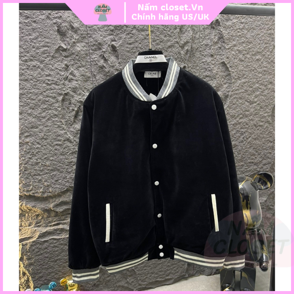 Áo khoác boomber varsity jacket chất da lộn lót lông cao cấp form rộng cá tính - NấmCloset014