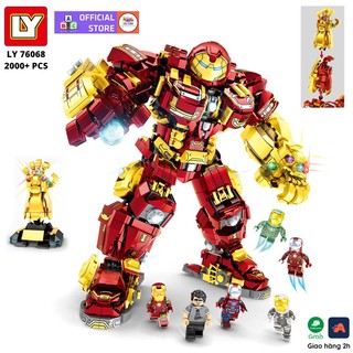 Đồ chơi lắp ráp mô hình robot iron man hulk buster marvel wear infinty tặng kèm 6 minifigures ly76066 với 2000+ pcs
