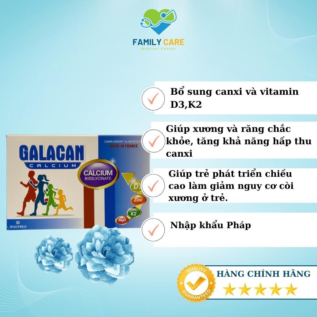 Canxi hữu cơ-Galacan - Hỗ trợ bổ sung canxi Hữu cơ, vitamin D3, vitamin K2, Magie