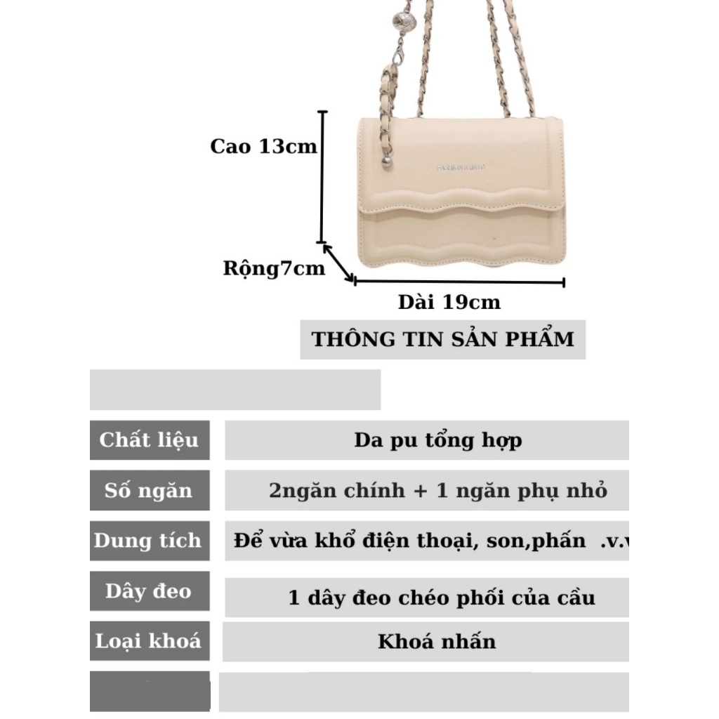 Túi Đeo Chéo Đeo Vai Nữ Da Trơn Thời Trang Đi Chơi Đi Làm Cá Tính - TDC331