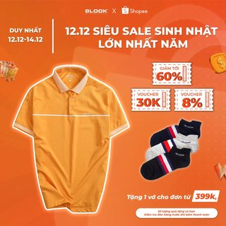 Áo polo nam slimfit BLOOK chất vải thun cá sấu cotton co giản phối kiểu trẻ trung 43833