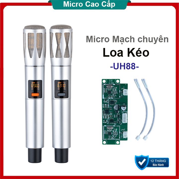Bộ micro hát karaoke không dây UHF UH99 | T109 | UD22 | UD21 | UD152 Cao cấp, Bo mạch chuyên thay thế cho Loa kéo