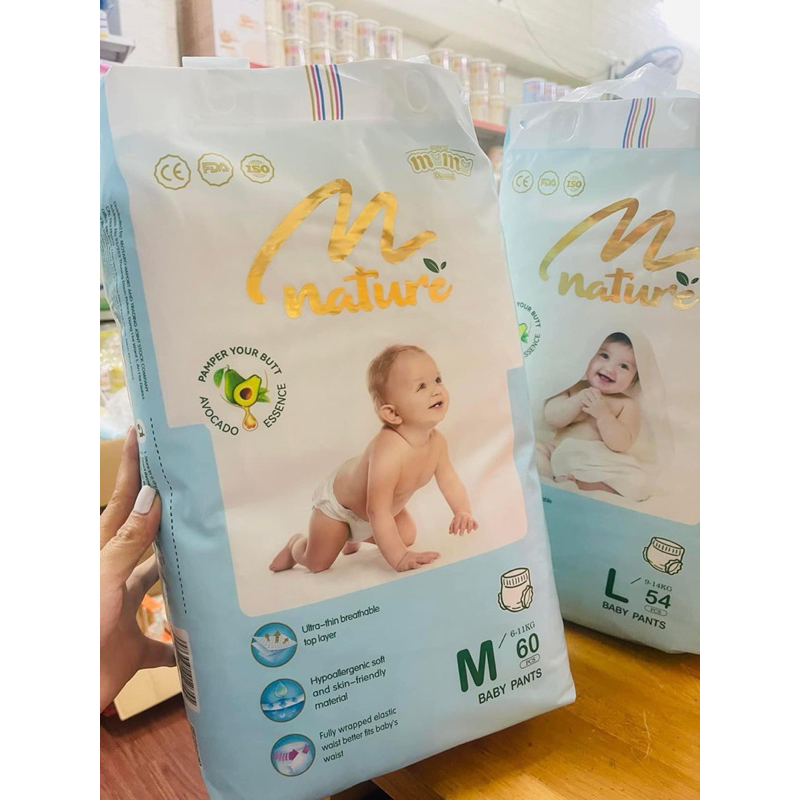Tã/Bỉm MOMO NATURE/ MOMO DIAMOND dán/quần NB66/S64/M62/M60/L54/XL50/XXL48/XXXL46