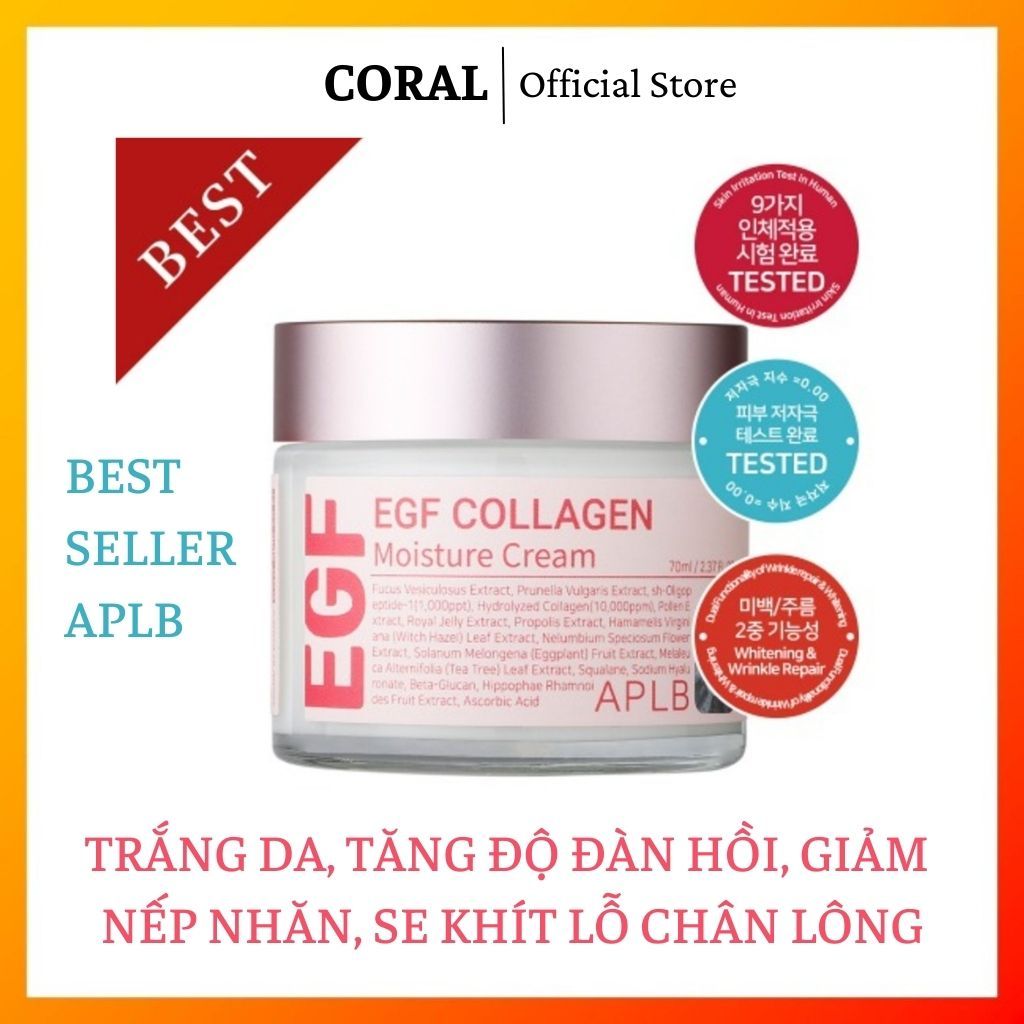 Kem Dưỡng Trắng Cấp Ẩm Tạo Độ Đàn Hồi Căng Bóng Da APLB EGF Collagen Moisture Cream 70ml