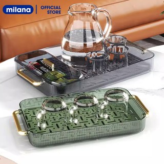  Khay trà khay úp ly cốc trong suốt 2 lớp kèm hộp lưu trữ đựng trà cafe đa năng chất liệu nhựa acrylic cứng cáp. 
