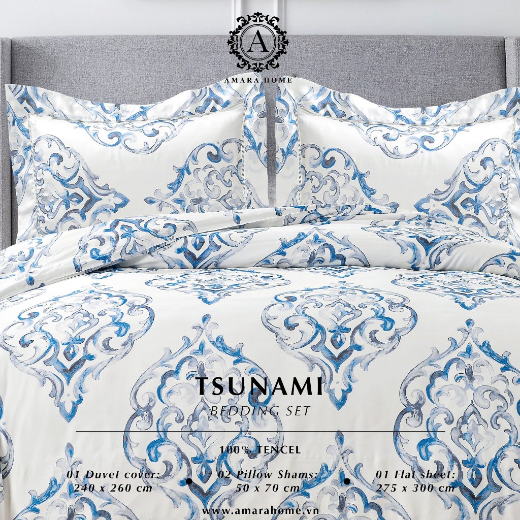 Bộ ga gối 4 món Tsunami
