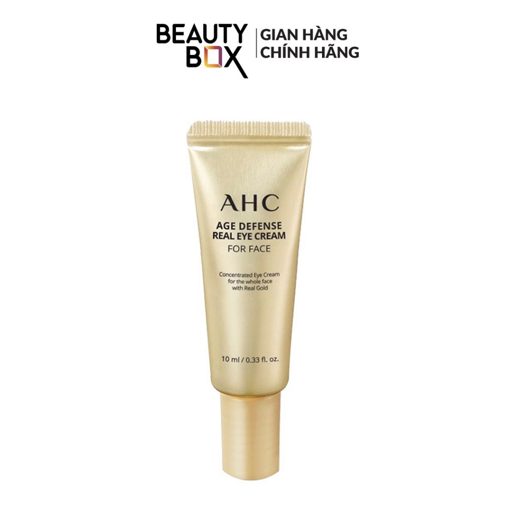 (Quà tặng không bán) Combo AHC - Kem Dưỡng Mắt AHC Age Defense 10Ml & 3 Mặt Nạ Vàng Gold Foil