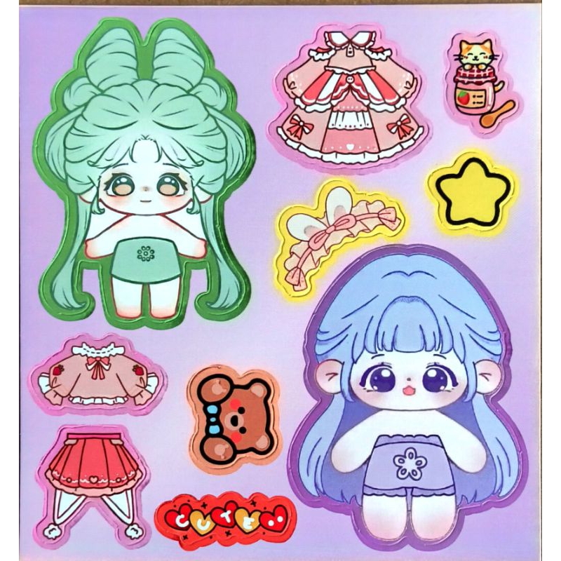Bìa 18 bộ sticker công chúa thay đồ , dán tương tác sáng tạo phòng công chúa , sticker dấu gâu , sticker sarino