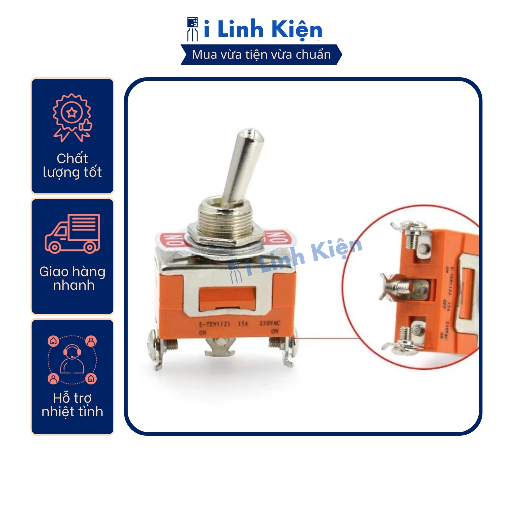 Công tắc gạt đơn E-TEN1121 15A 250V ON-ON 3P