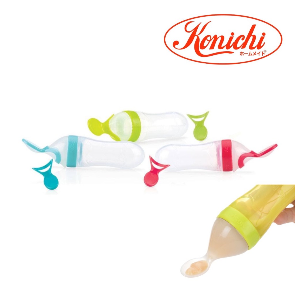 Bình thìa ăn bột Silicone, 2 bước hoàn toàn mới dung tích 90ml