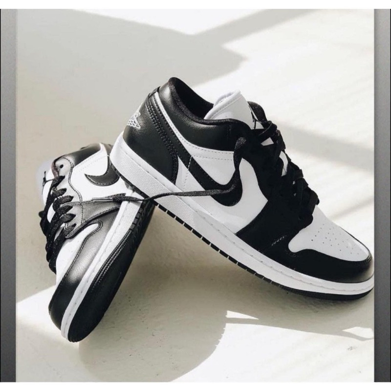 Giày Jordan Panda cổ thấp Da trơn, Giày Panda Low Đen Trắng
