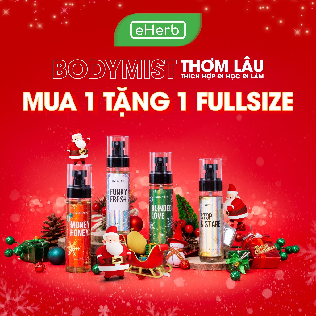 Nước Hoa Bodymist Unisex Xịt Thơm Toàn Thân Lưu Hương 6H Đi Học BODYMISS 105ml (Chai)