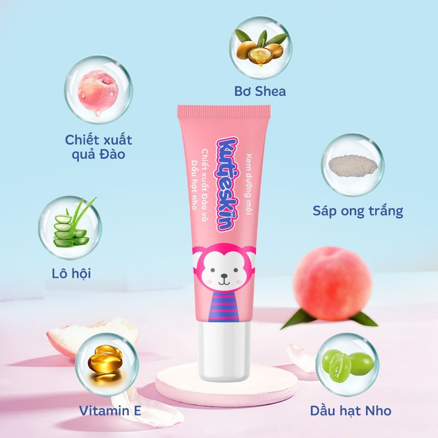 Combo Son dưỡng môi dạng kem + Kem dưỡng ẩm cho bé Kutieskin 30gr