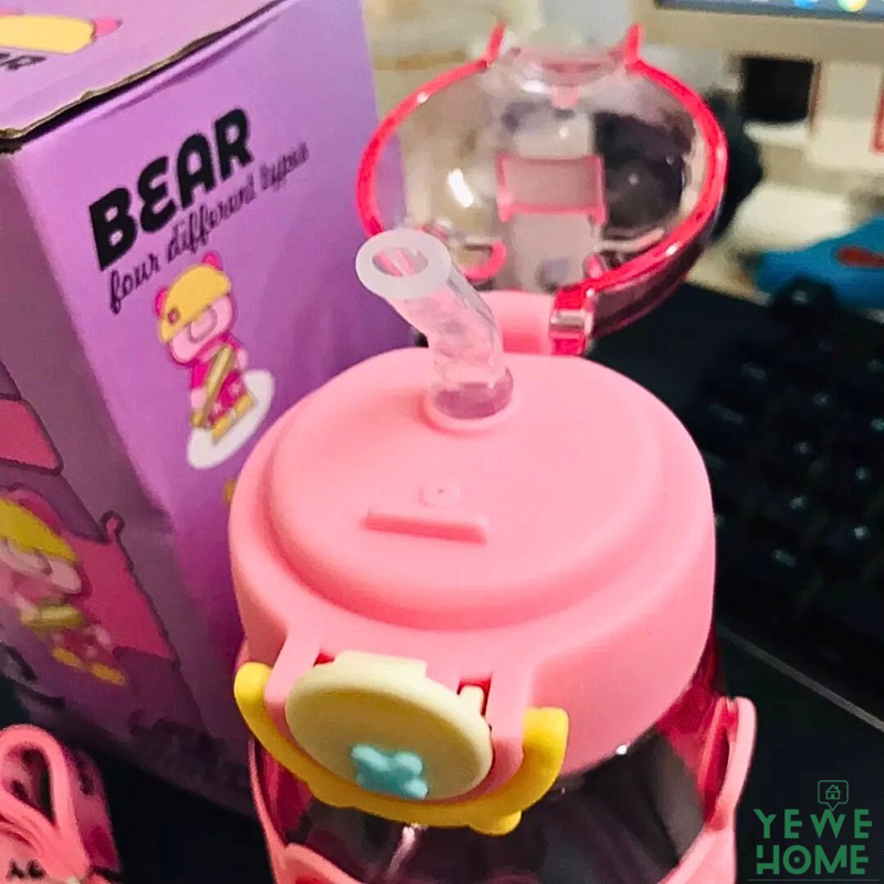 Bình nước nhựa hình Gấu Tippo Home dễ thương cho trẻ em dung tích 600ml - YEWE HOME