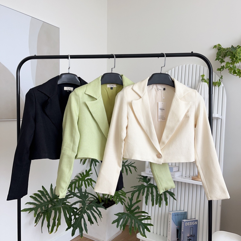 ZUKY Clothing - Áo vest tay dài blazer nữ crotop 2 lớp cúc áo si phù hợp đi chơi