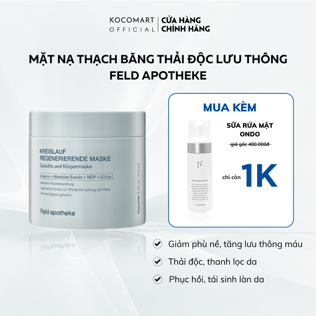 Mặt nạ thạch băng Feld Apotheke thải độc lưu thông nuôi dưỡng làn da khỏe mạnh - 240g