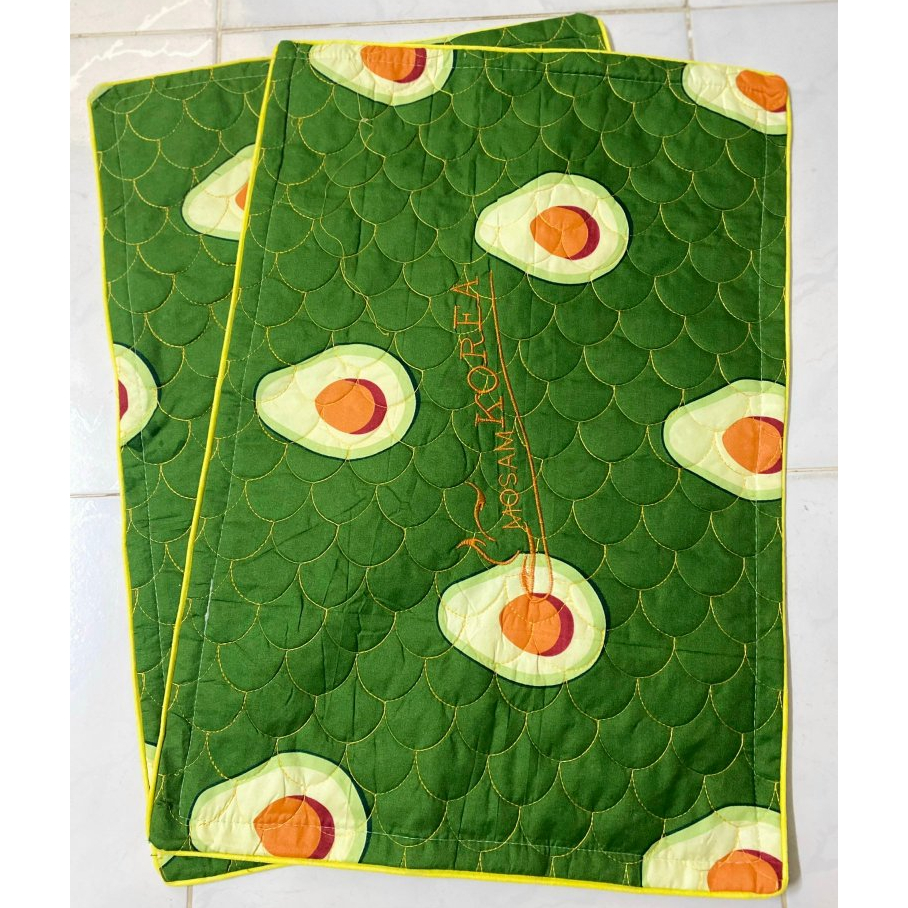 Vỏ Áo Gối Nằm Chằn Thêu Hình Quả Bơ Đẹp 40X60cm, Vỏ gối cotton chần gòn khóa kéo, ẢNH THẬT NHƯ HÌNH