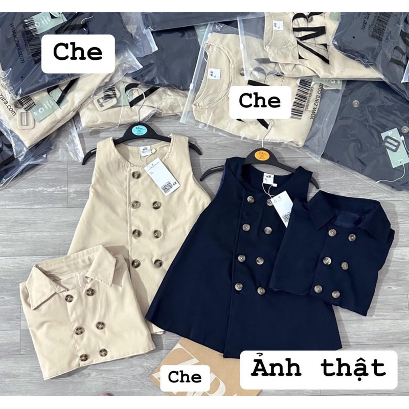SET ÁO VÁY MĂNG TÔ CHO BÉ