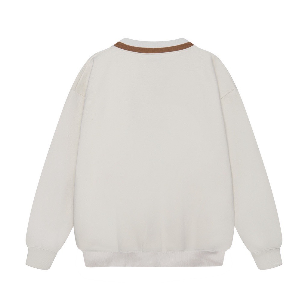 Áo Khoác Len Teelab Form Rộng, Áo Cardigan Nam Nữ Unisex Họa Tiết Basic Màu Be