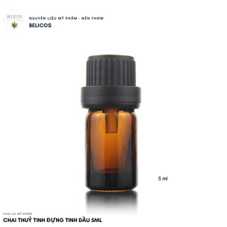 Chai thuỷ tinh nâu đựng tinh dầu 5ML