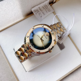  Đồng Hồ Nữ Versace VEBM00518  Mặt Tròn Siz 38mm Kính Sapphiare Cực Hót Máy Thuỵ Quartz  Pin  Dây Thép Không Gỉ Demi Gold 