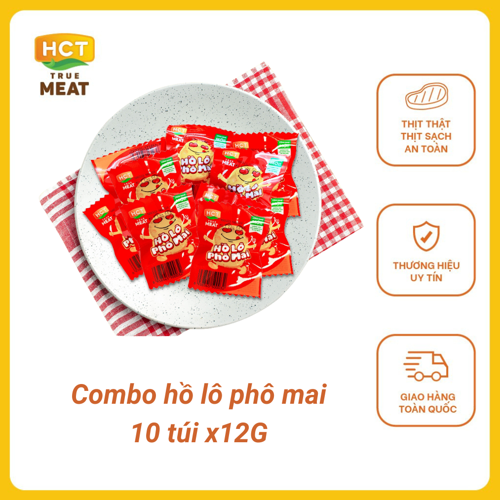 Combo 10 túi Hồ lô phô mai ăn liền HCT True Meat