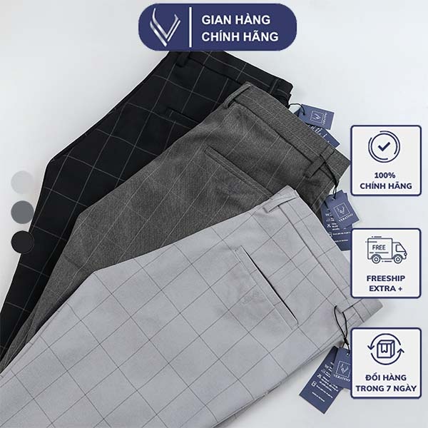 Quần Âu Nam Cotton Hoạ Tiết Kẻ Karo Quần âu nam Cao Cấp Form ĐẸP QUẦN ÂU NAM