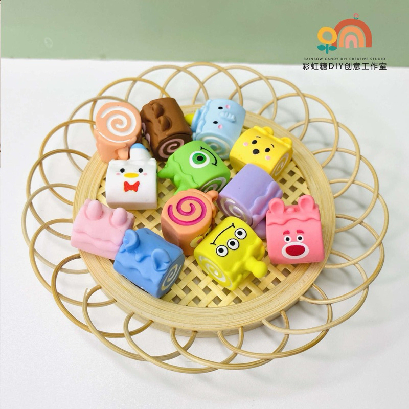 Mô hình đồ ăn mini bánh hỗn hợp trang trí nhà búp bê Mô hình chai , đồ ăn, trái cây mini - Tổng hợp các mẫu charm slime,