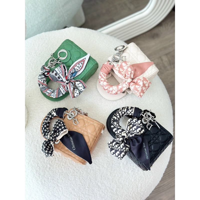 Túi xách CD Lady micro tag bạc
