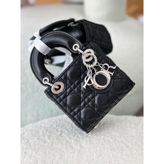 Túi xách CD Lady micro tag bạc