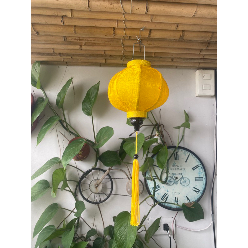 Lồng đèn Hội An màu Vàng, đèn lồng hội an size 20cm tròn trang trí vintage, quán cà phê, nhà hàng, s