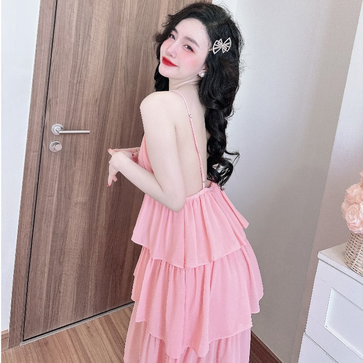 Váy Ngủ Nữ SOJUN Đầm Vải Chiffon Sexy  3 Tầng Dưới 60Kg