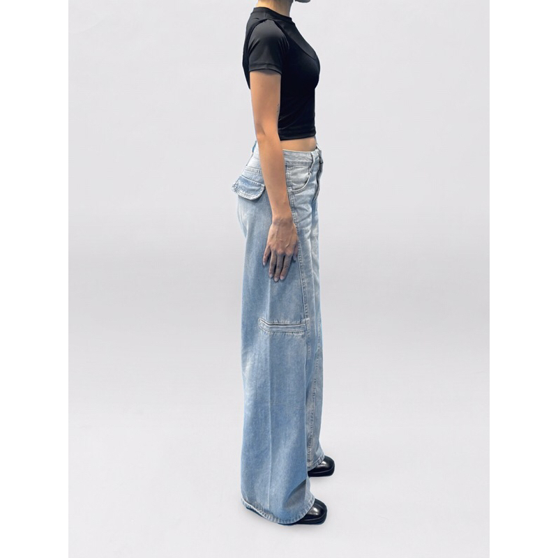 QUẦN JEANS SUÔNG ỐNG RỘNG - BLUE CARPENTER