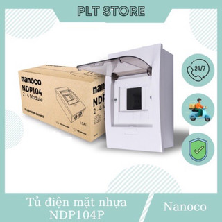 Tủ điện mặt nhựa âm tường 2-4 đường nanoco(panasonic)