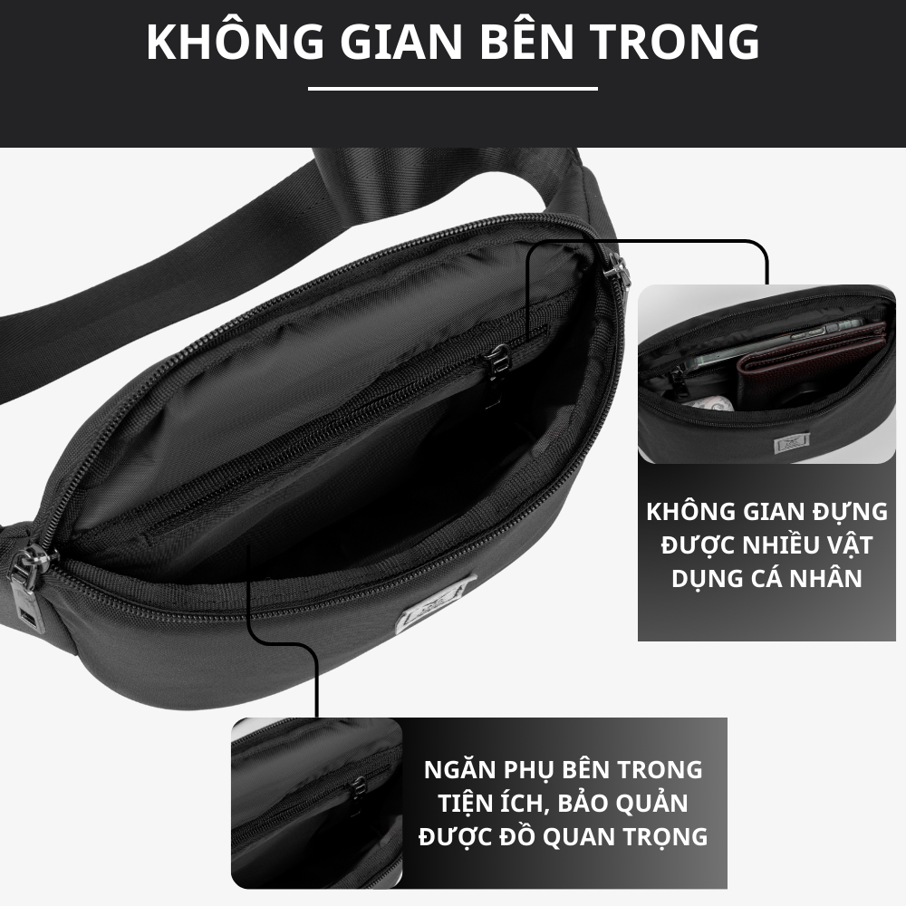 Túi đeo chéo nam nữ thời trang Parral Bag 503 - Chất liệu trượt nước cao cấp - Thương hiệu LAZA