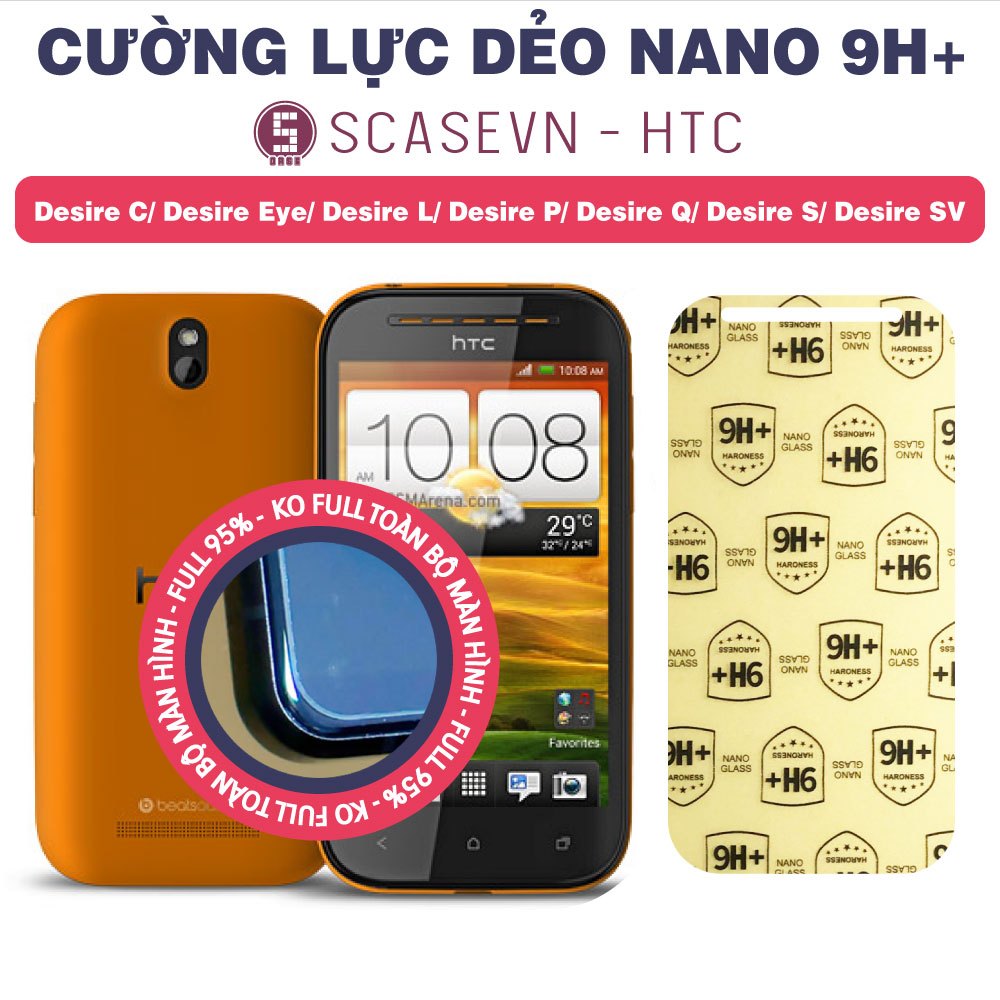 Cường Lực Dẻo Nano Trong Suốt HTC Desire C/ Desire Eye/ Desire L/ Desire P/ Desire Q/ Desire S/ Desi