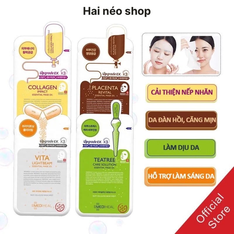 Hộp 10 miếng nạ Mediheal Essential Mask các loại