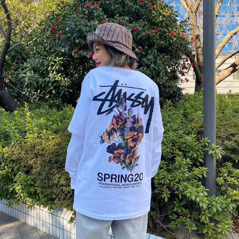 Áo thun STUSSY Spring 20 hoạ tiết sang trọng, áo phông nam nữ cotton 100%