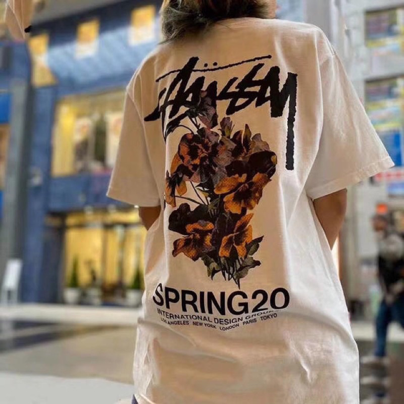 Áo thun STUSSY Spring 20 hoạ tiết sang trọng, áo phông nam nữ cotton 100%