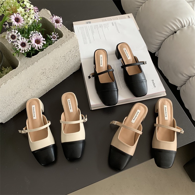 Giày Judy- Dép Sục Zuli Mũi Vuông Phối 4p QCCC